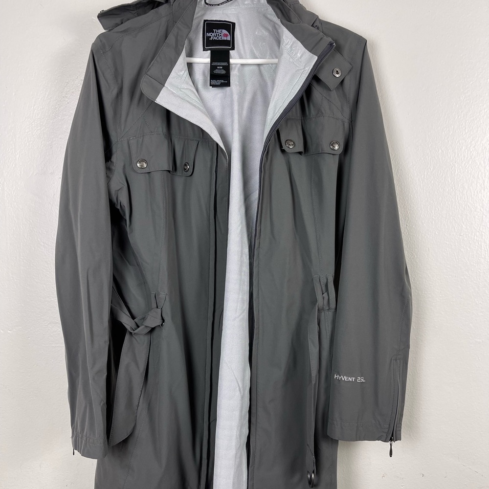 THE NORTH FACE S08 Women’s GRACE HyVent DT Belted Rain Gray Coat AANK Jacket M